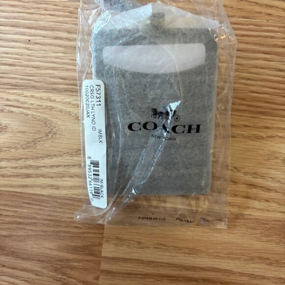 Coach 57311 ID Lanyard Leather Card Case Holder – Black – New With Tags - Picture 6 of 6